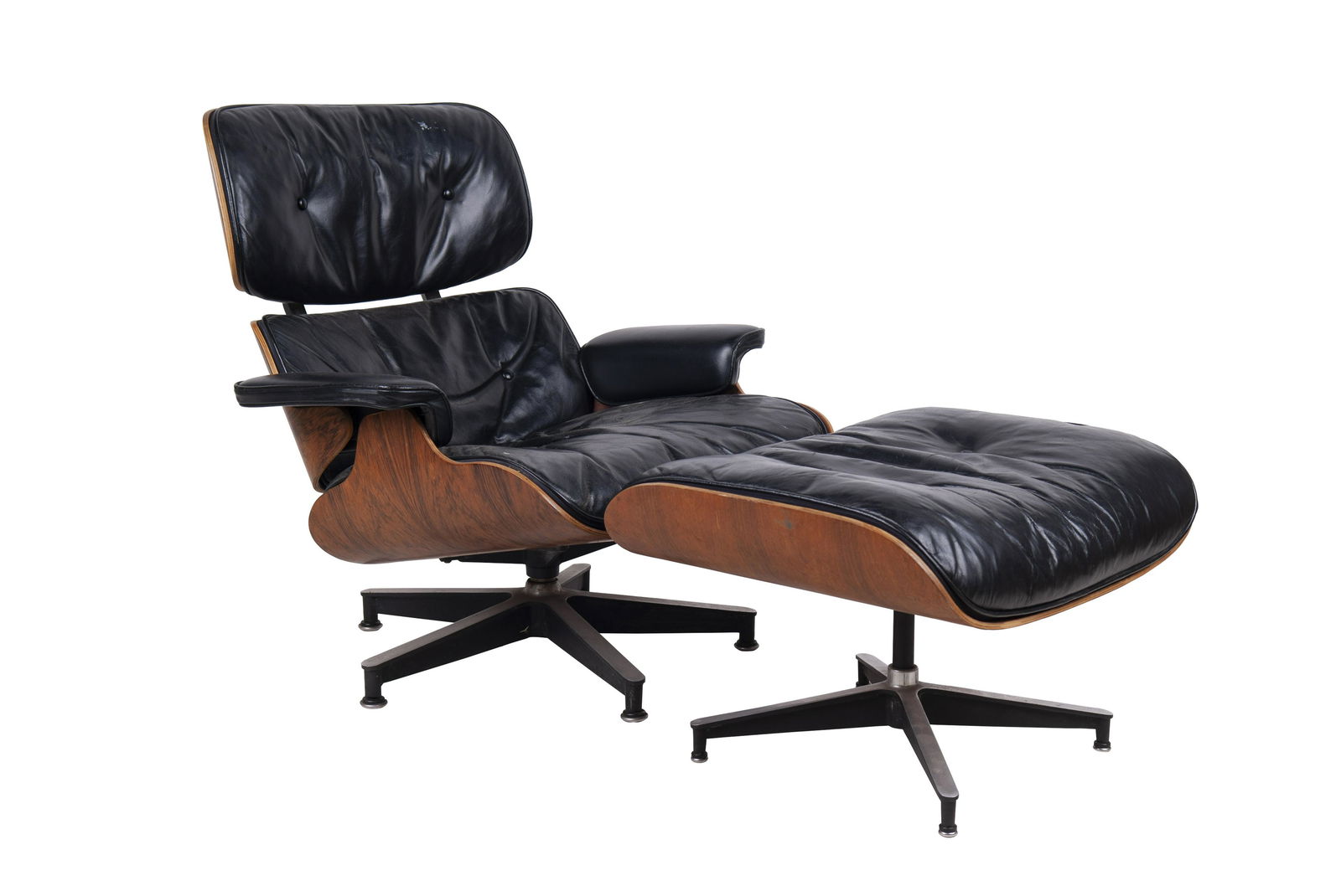 CHARLES & RAY EAMES: LOUNGE CHAIR WITH OTTOMAN: model 670 & 671
