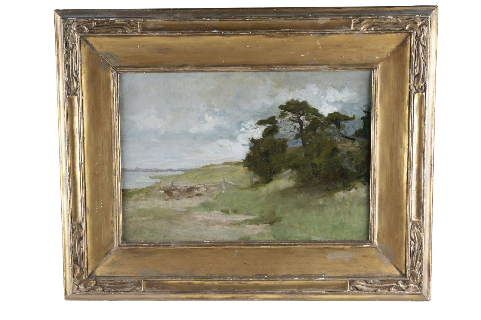 WILLIAM STONE: "TWILIGHT-CHATHAM, CAPE COD": oil on canvas signed and titled on label verso and stretcher Provenance: Steven Stern Fine Arts, Los Angeles 12 x 18 inches