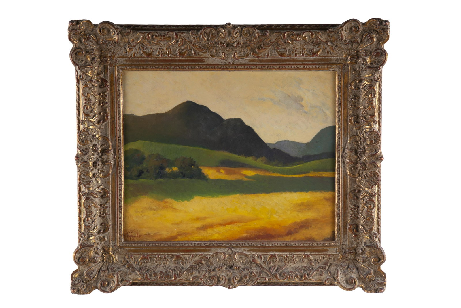 GUY BROWN WISER: "CALIFORNIA LANDSCAPE": circa 1935 oil on artist's board signed and dated lower left Provenance: The Douglas & Eunice Goodan Living Trust 16 x 20 inches
