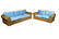 RALPH LAUREN WICKER SOFA & LOVESEAT