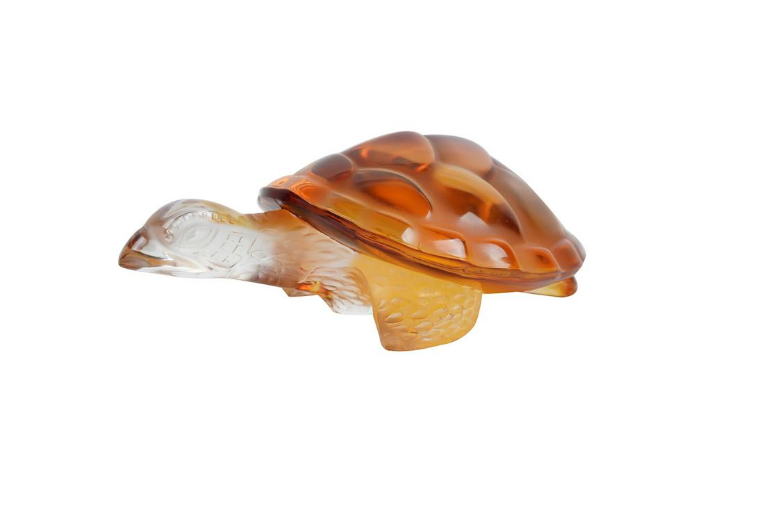 LALIQUE AMBER GLASS TURTLE (1 of 8)