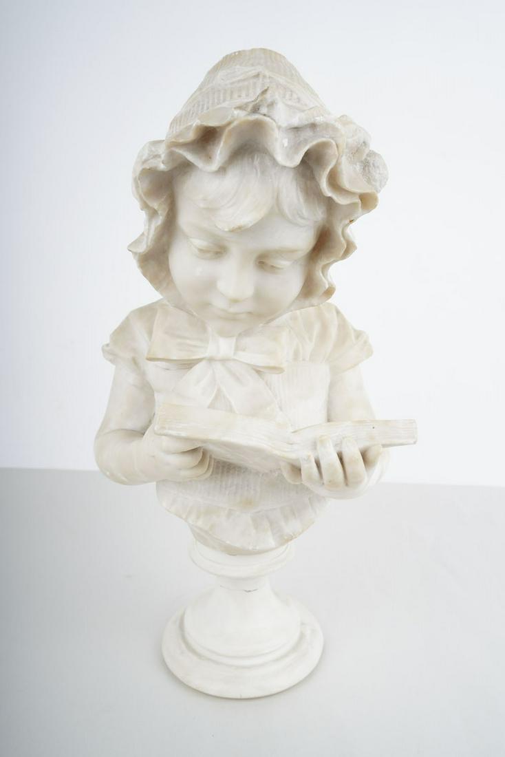 ITALIAN CARVED MARBLE BUST OF A SCHOOLGIRL (1 of 19)