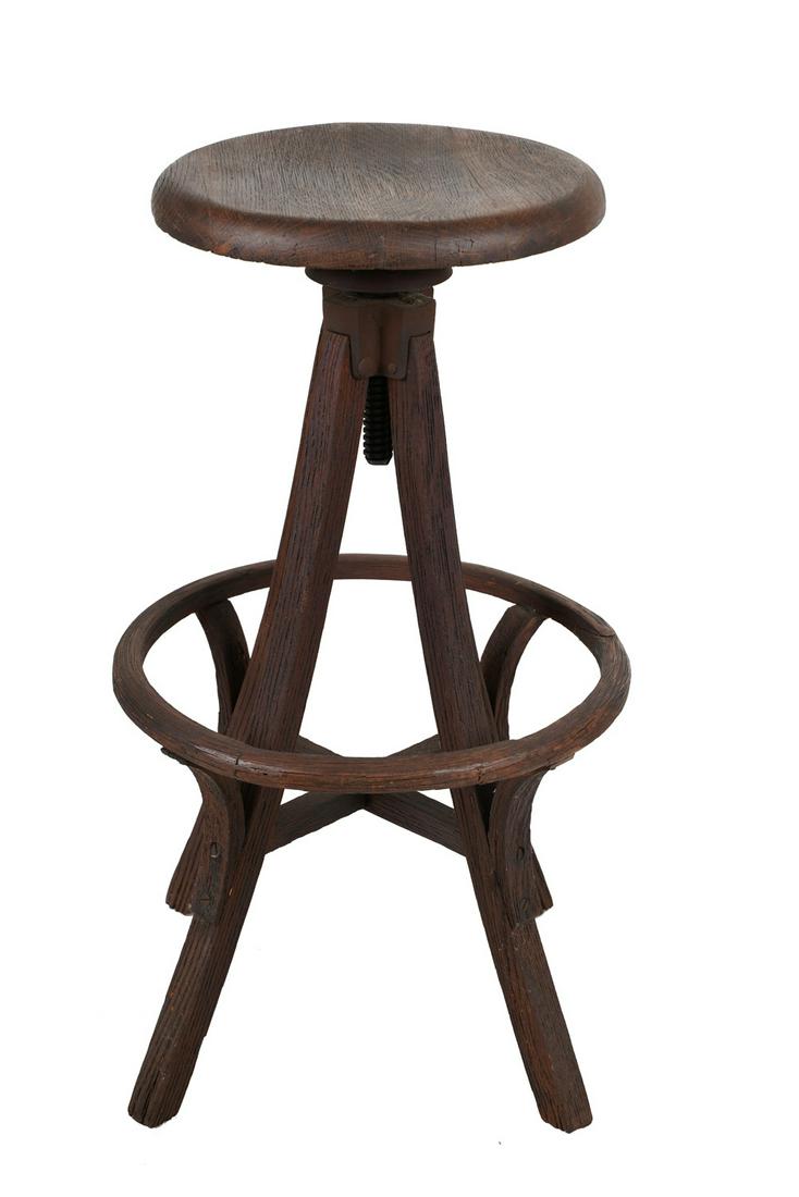 OAK ADJUSTABLE STOOL (1 of 8)