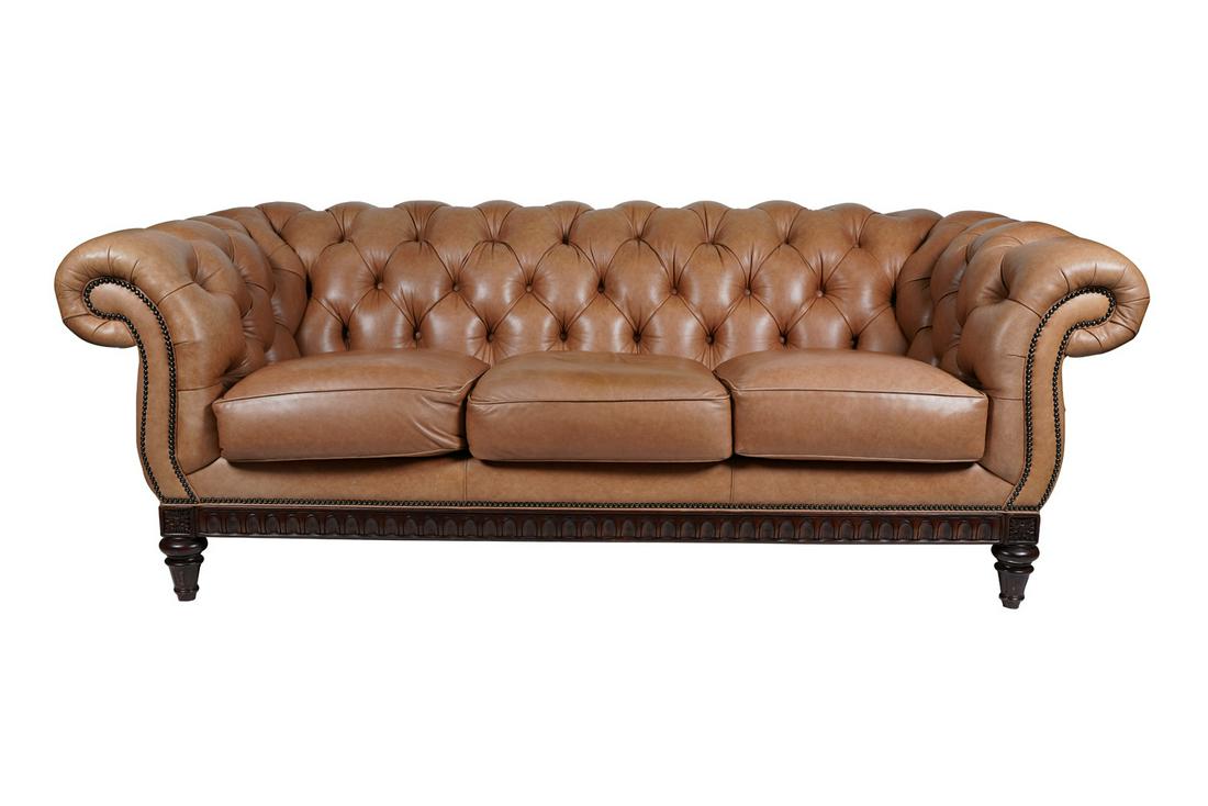 HANCOCK & MOORE LEATHER CHESTERFIELD SOFA (1 of 10)