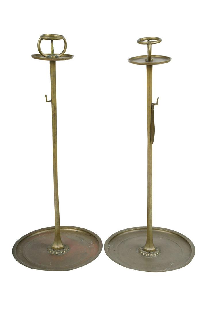 PAIR OF JAPANESE METAL CANDLESTICKS (1 of 9)