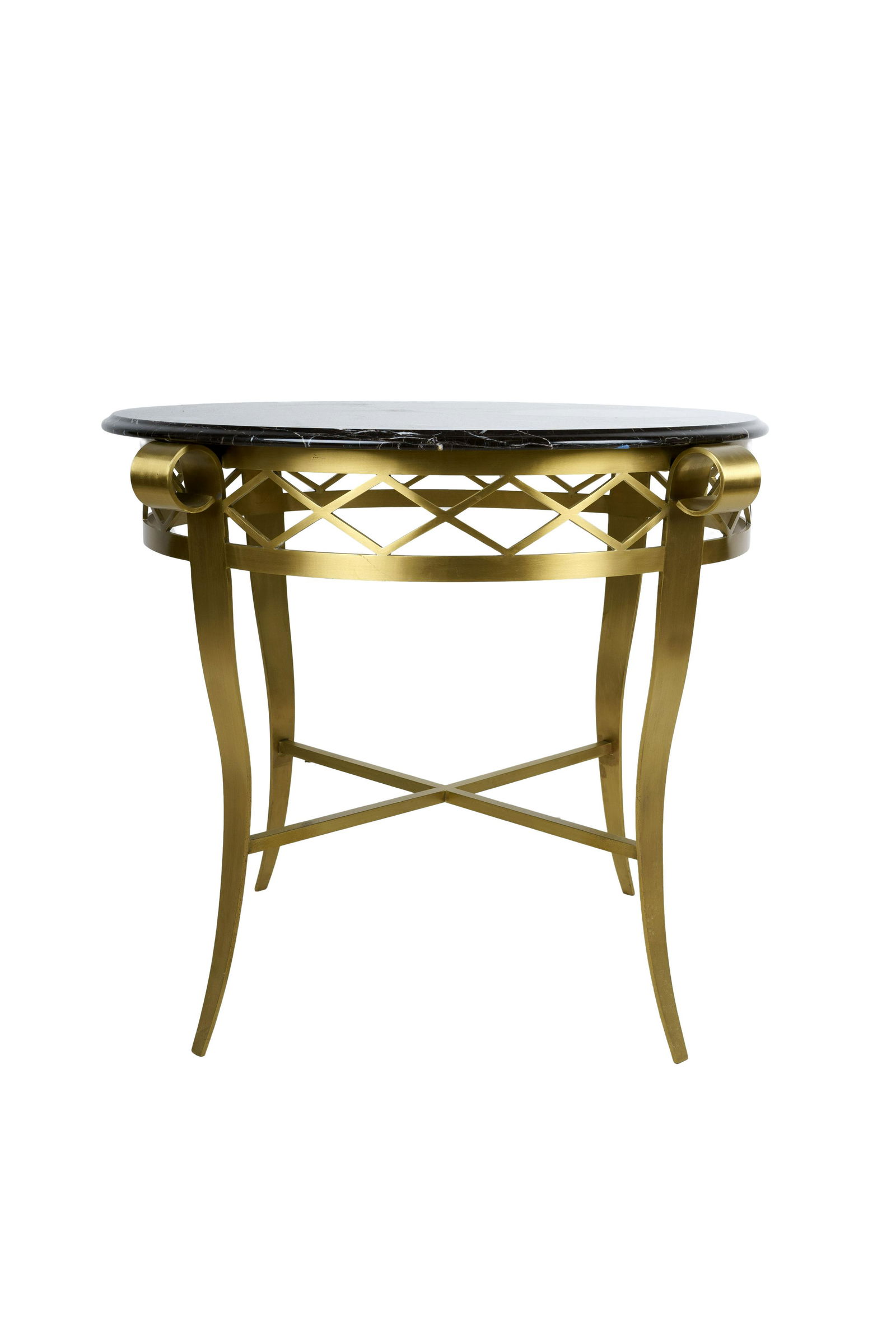 MODERNE STYLE MARBLE & GILT METAL LAMP TABLE (1 of 8)