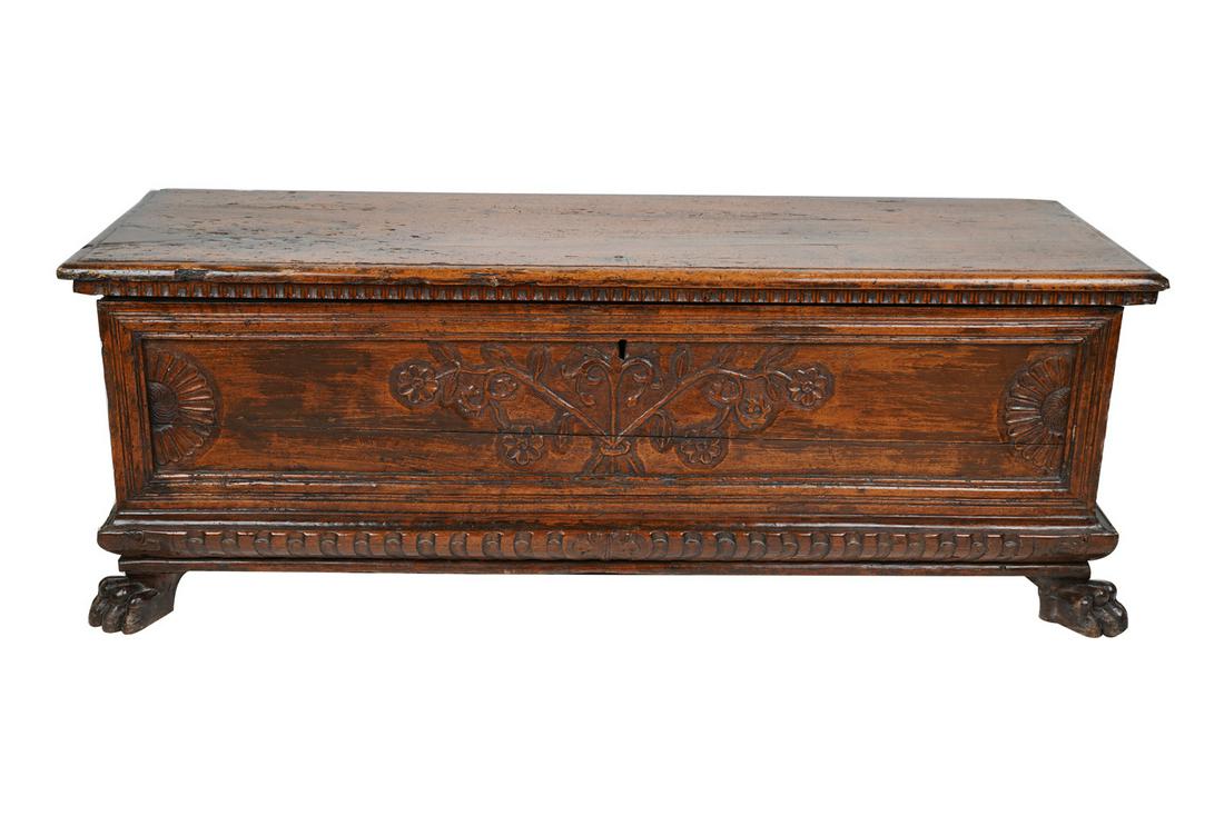 NORTH ITALIAN CARVED WALNUT CASSONE (1 of 15)
