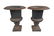 PAIR OF CAST IRON GARDEN URNS