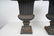 PAIR OF CAST IRON GARDEN URNS - 7