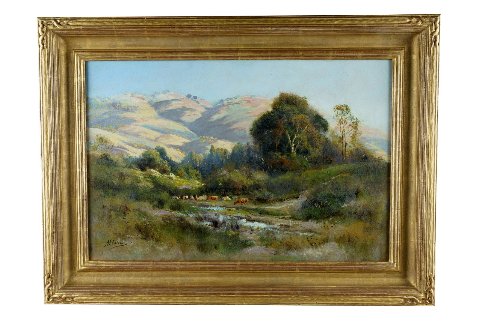 MANUEL VALENCIA: "ROSS VALLEY, NEAR MT. HAMILTON: oil on canvas relined on canvas signed lower left Provenance: The Estate of DeWitt McCall III De Ru's Fine Arts, Bellflower, CA Irvine Museum 20 x 30 inches