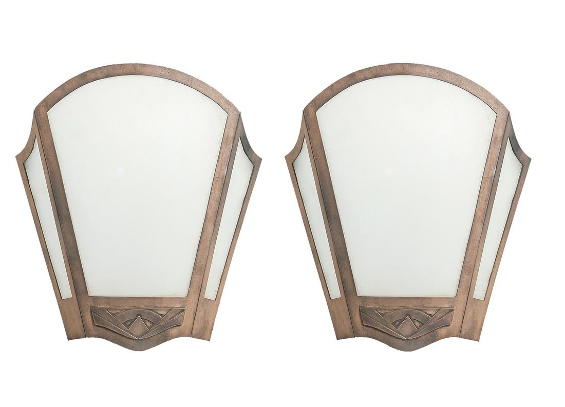 PAIR OF ALLAN ADLER STERLING SCONCES: in the Art Deco style each marked Allan Adler Sterling 30 total troy ounces 11 inches wide; 12 inches high; 4 inches deep