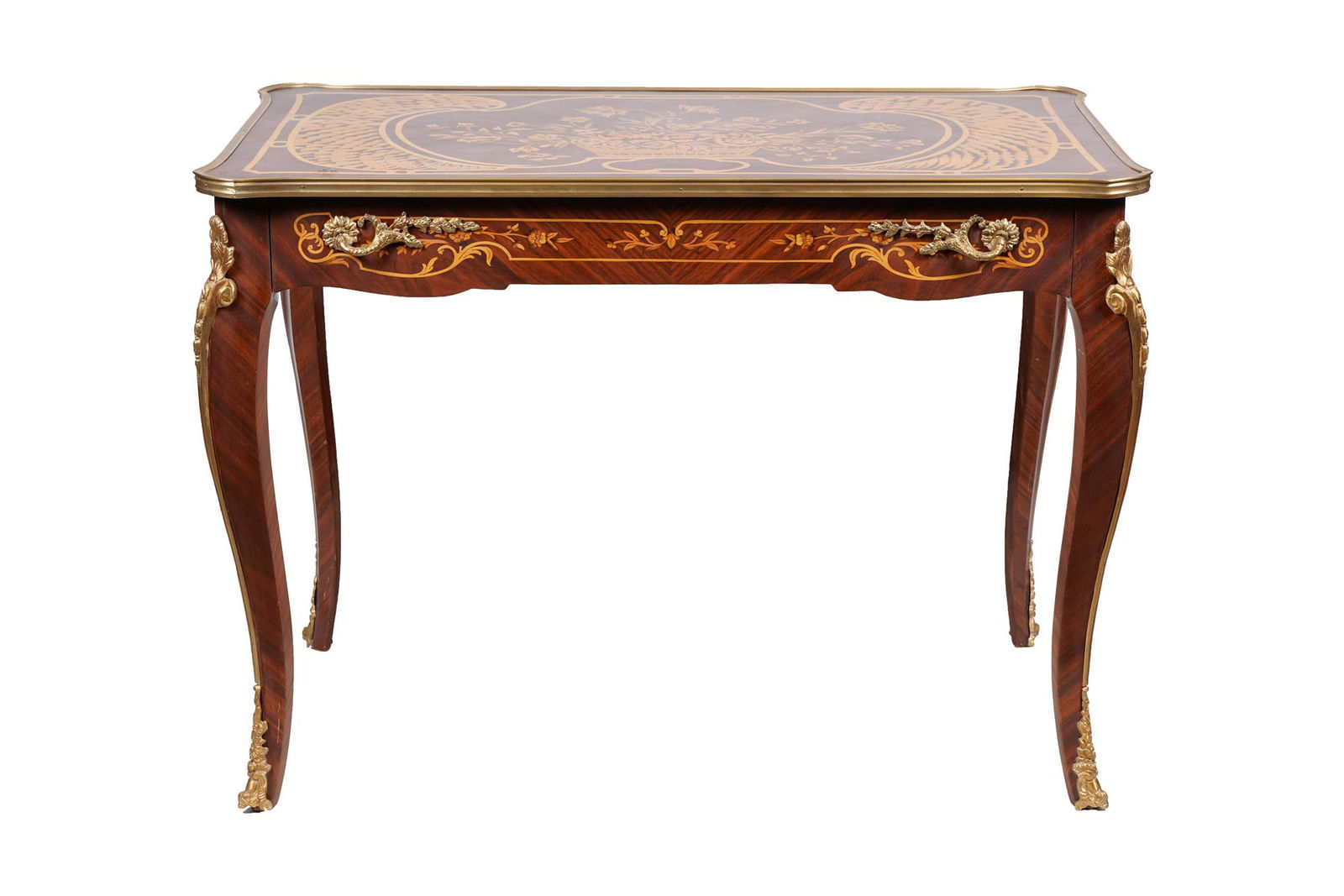 FRENCH STYLE ORMOLU MOUNTED BUREAU PLAT (1 of 6)