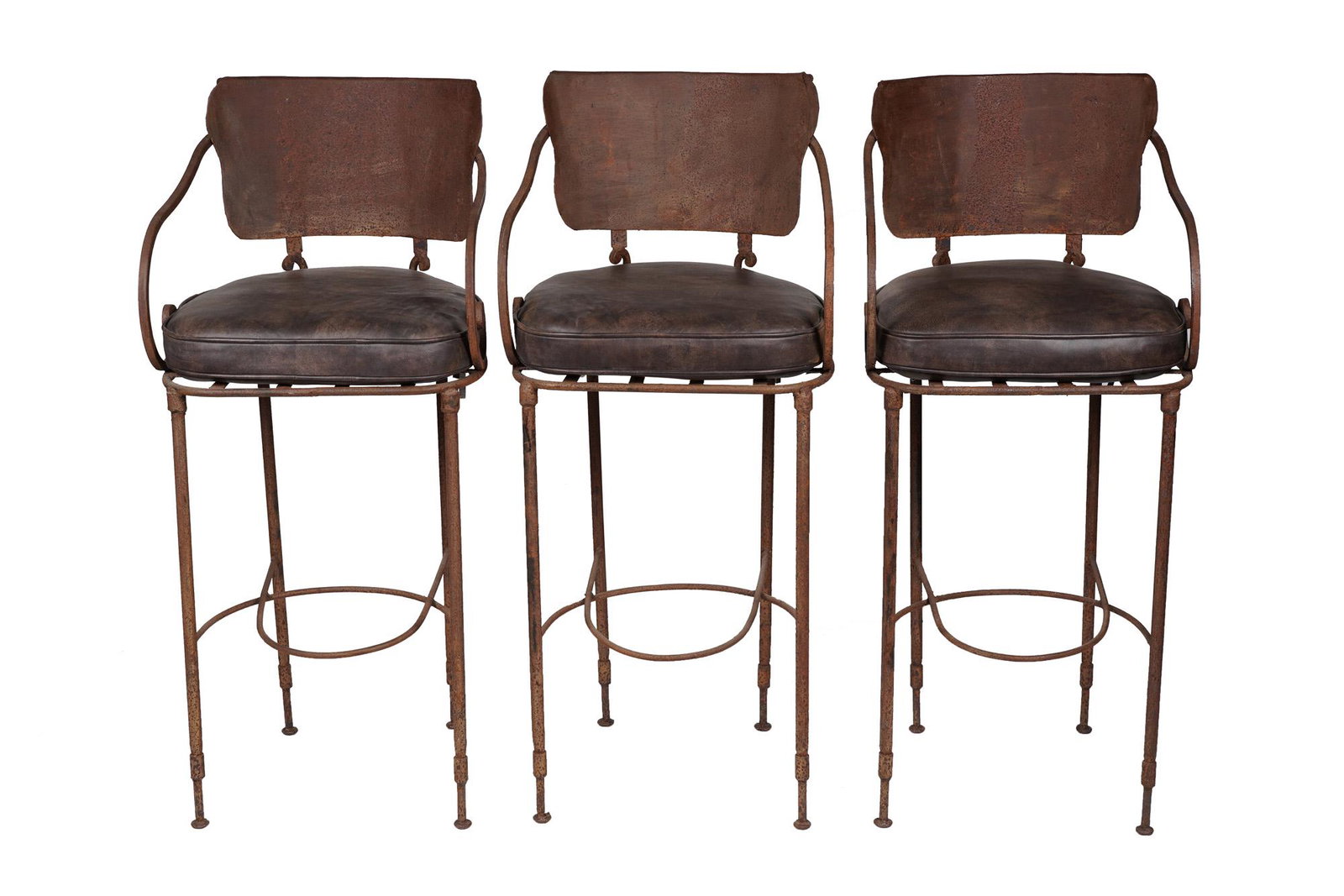 THREE IRON BARSTOOLS (1 of 8)