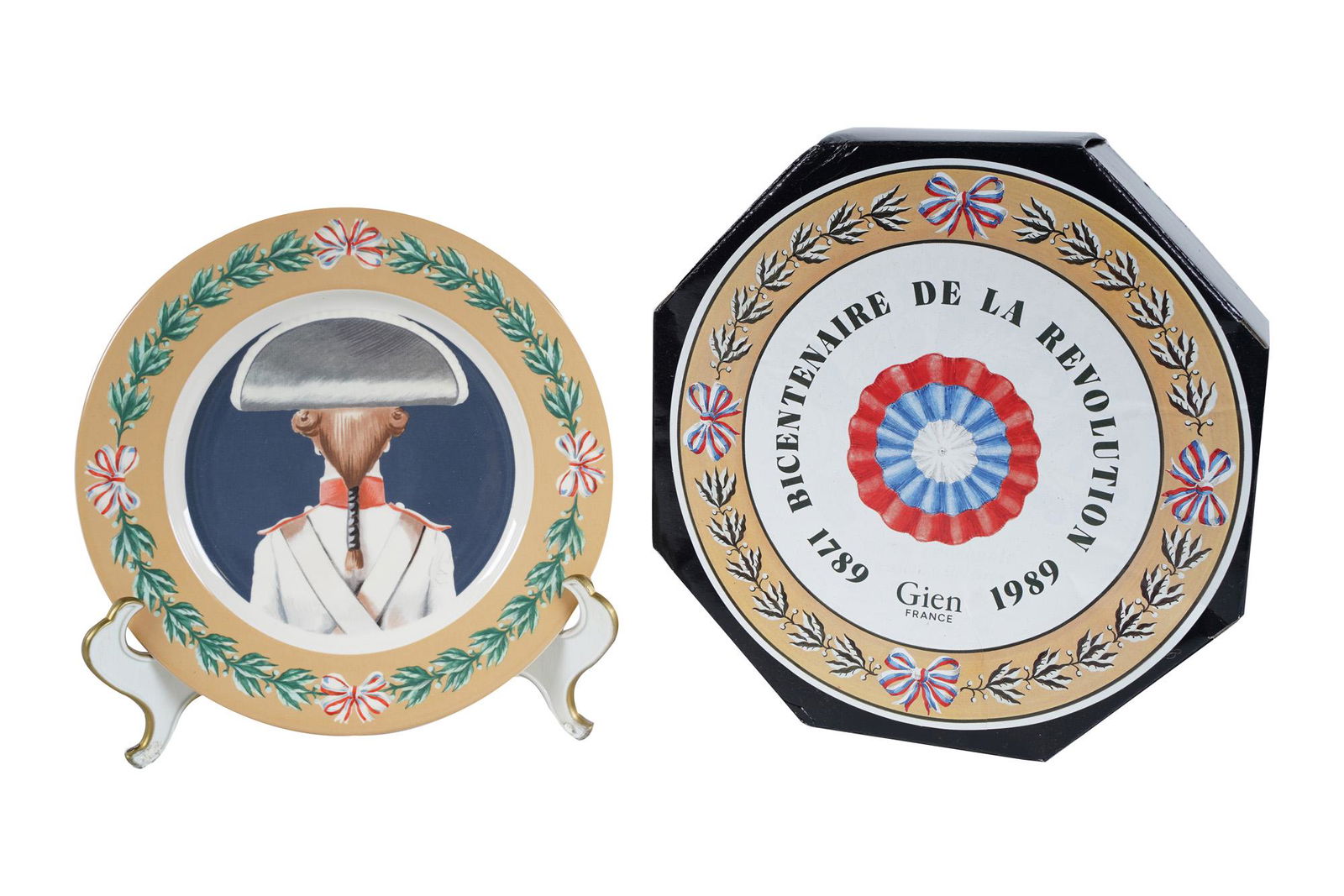 SET OF GIEN PORCELAIN PLATES "BICENTENAIRE DE LA (1 of 7)