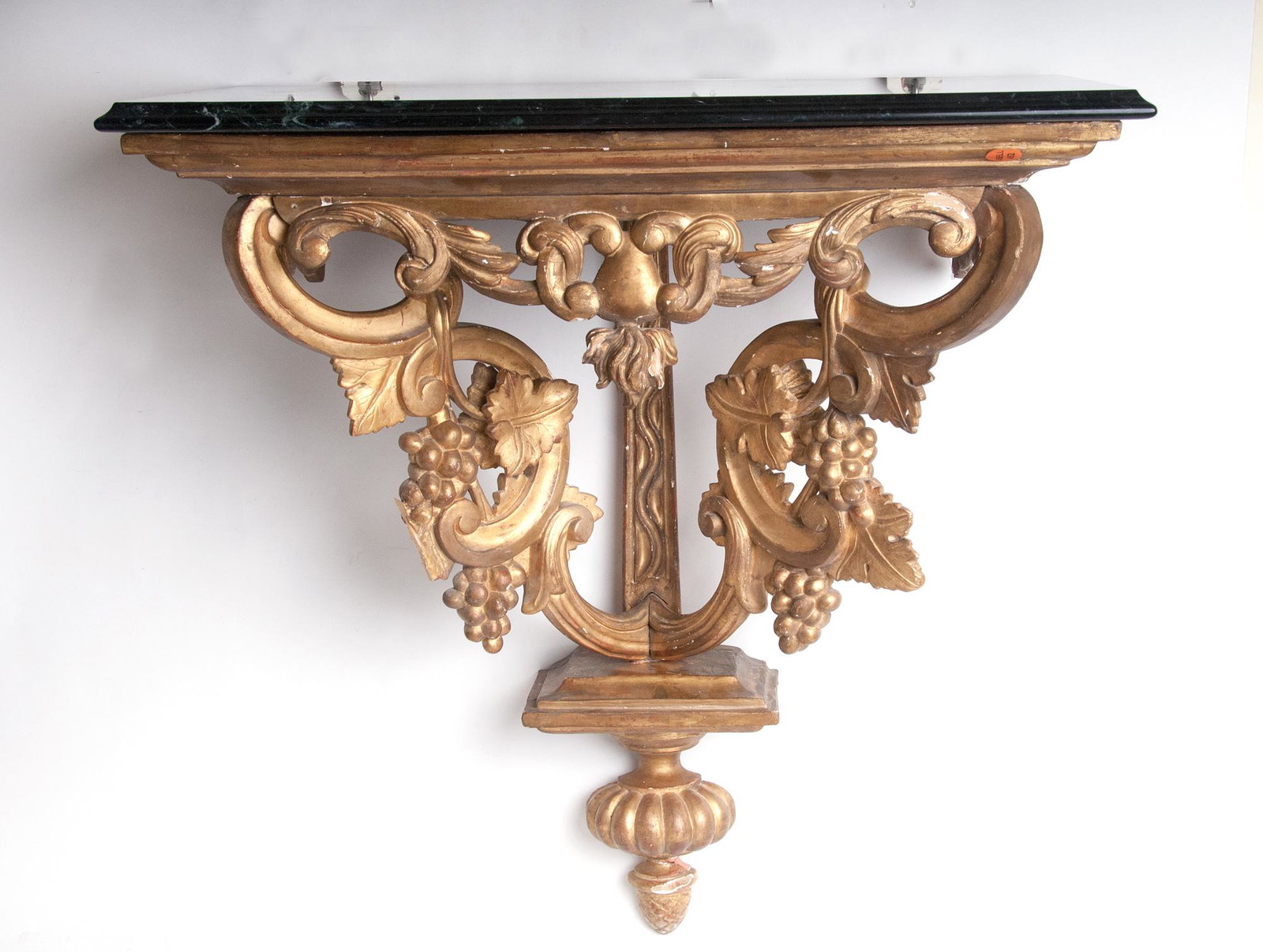 CONTINENTAL GILT CARVED & MARBLE TOP CONSOLE (1 of 8)