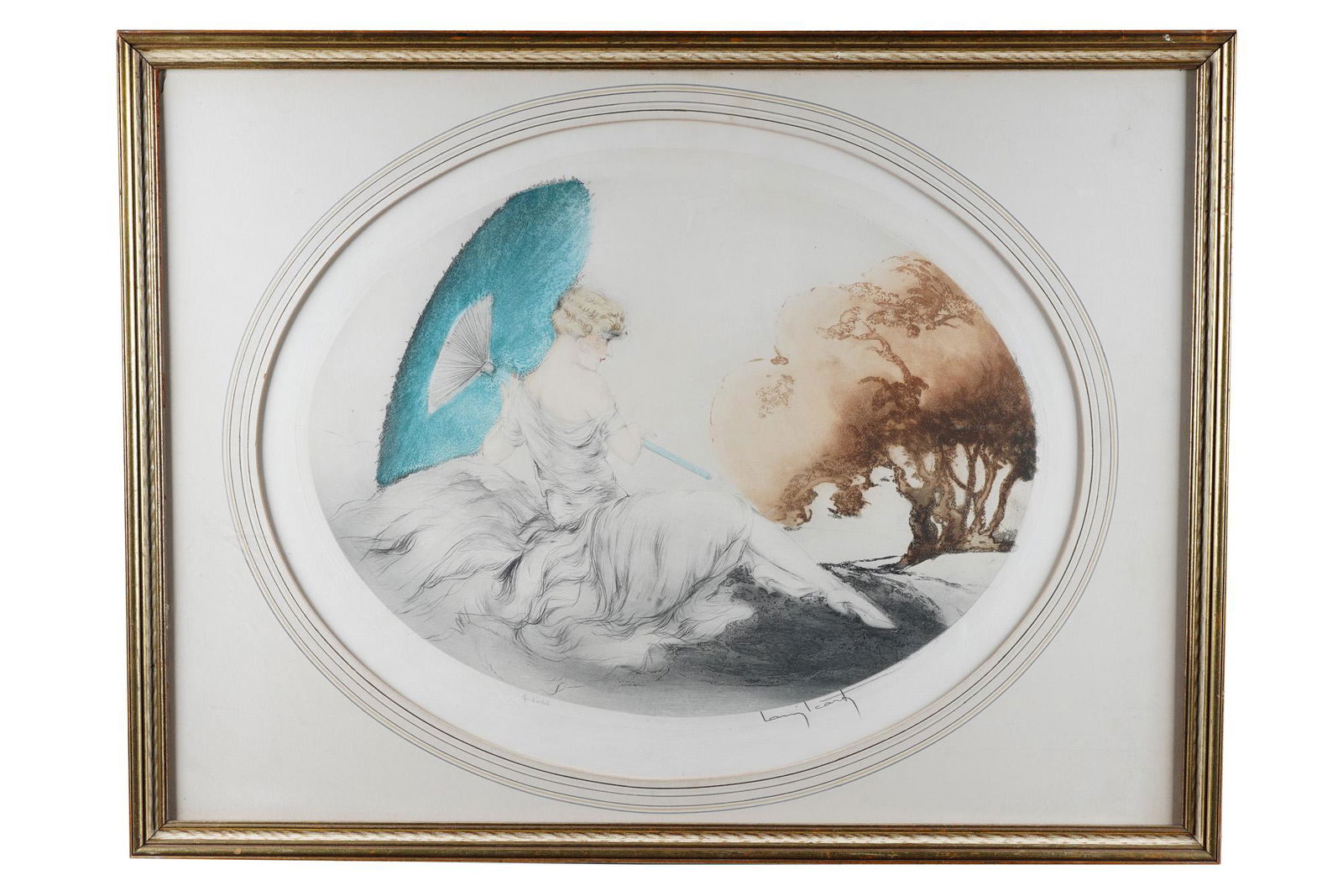 ルイ・イカールLa Jardin Japonais 1932年 フレーム付き Louis Icart Japanese Garden (le Jardin Japonais)