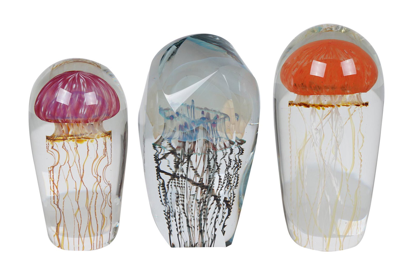 RICHARD SATAVA THREE CRYSTAL PAPERWEIGHTS (1 of 10)