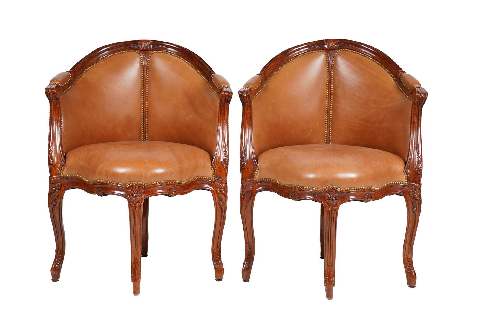 PAIR OF RANDOLPH & HEIN LX ROSSI PULCINELLA CHAIRS: 24 inches wide; 24 inches deep; 33 inches high