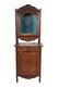 FRENCH PROVINCIAL CARVED WALNUT CABINET & VITRINE
