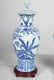 PAIR OF CHINESE BLUE & WHITE PORCELAIN URN FORM TABLE - 5