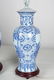 PAIR OF CHINESE BLUE & WHITE PORCELAIN URN FORM TABLE - 6