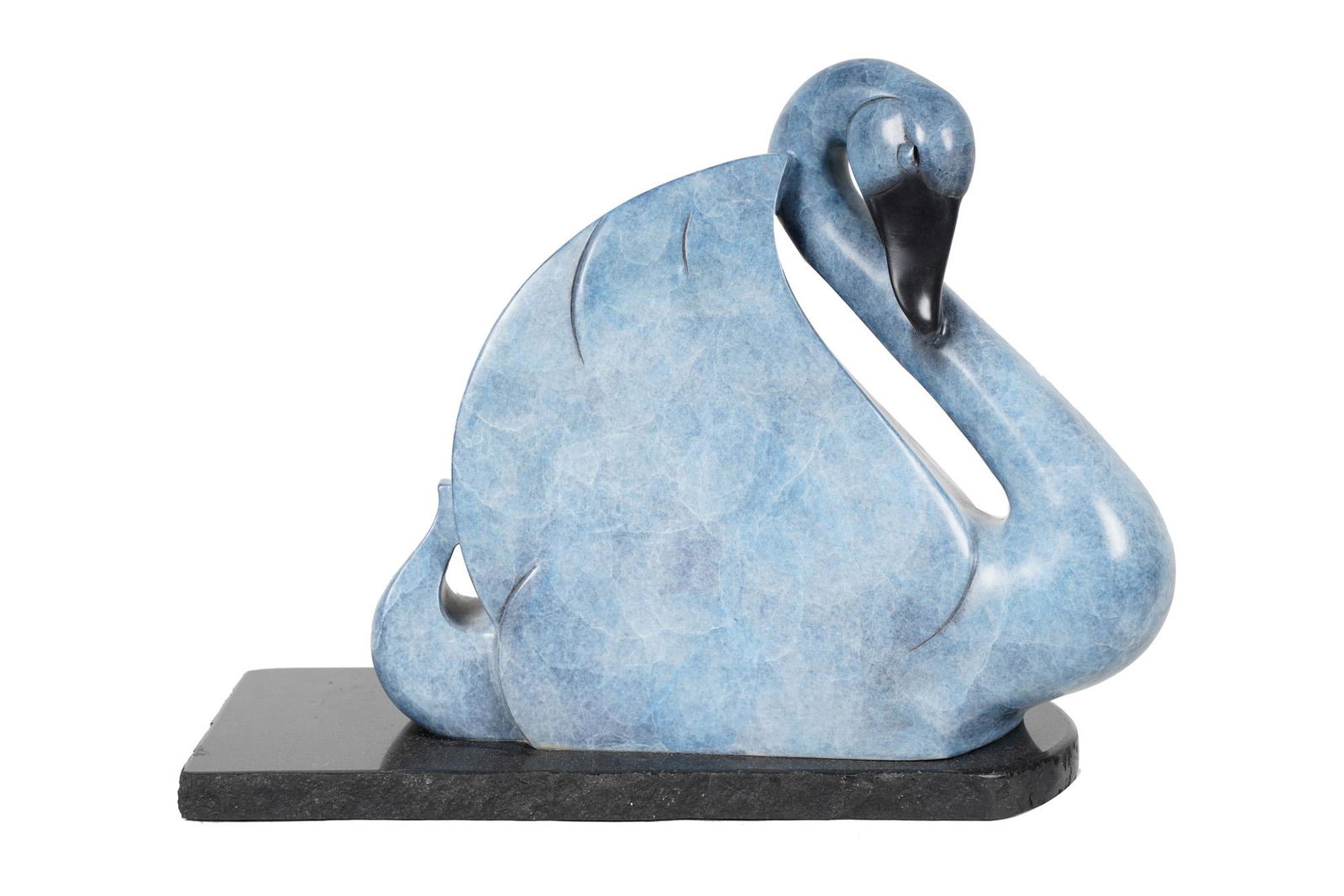 MODERN BRONZE SWAN SCULPTURE (1 of 7)