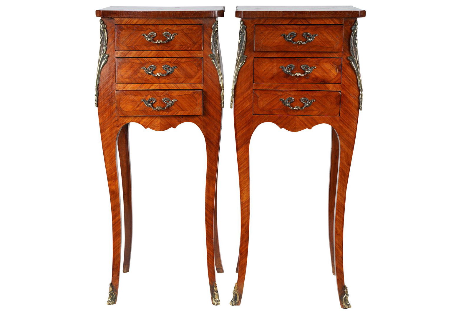 PAIR OF FRENCH STYLE PETIT COMMODES (1 of 8)