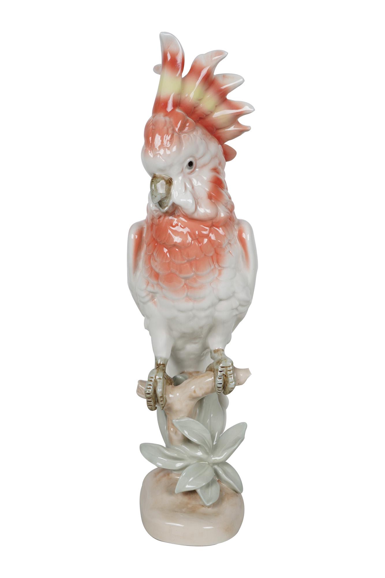 ROYAL DUX PORCELAIN BIRD: Condition: good, with stamp to underside 15 1/4 inches high