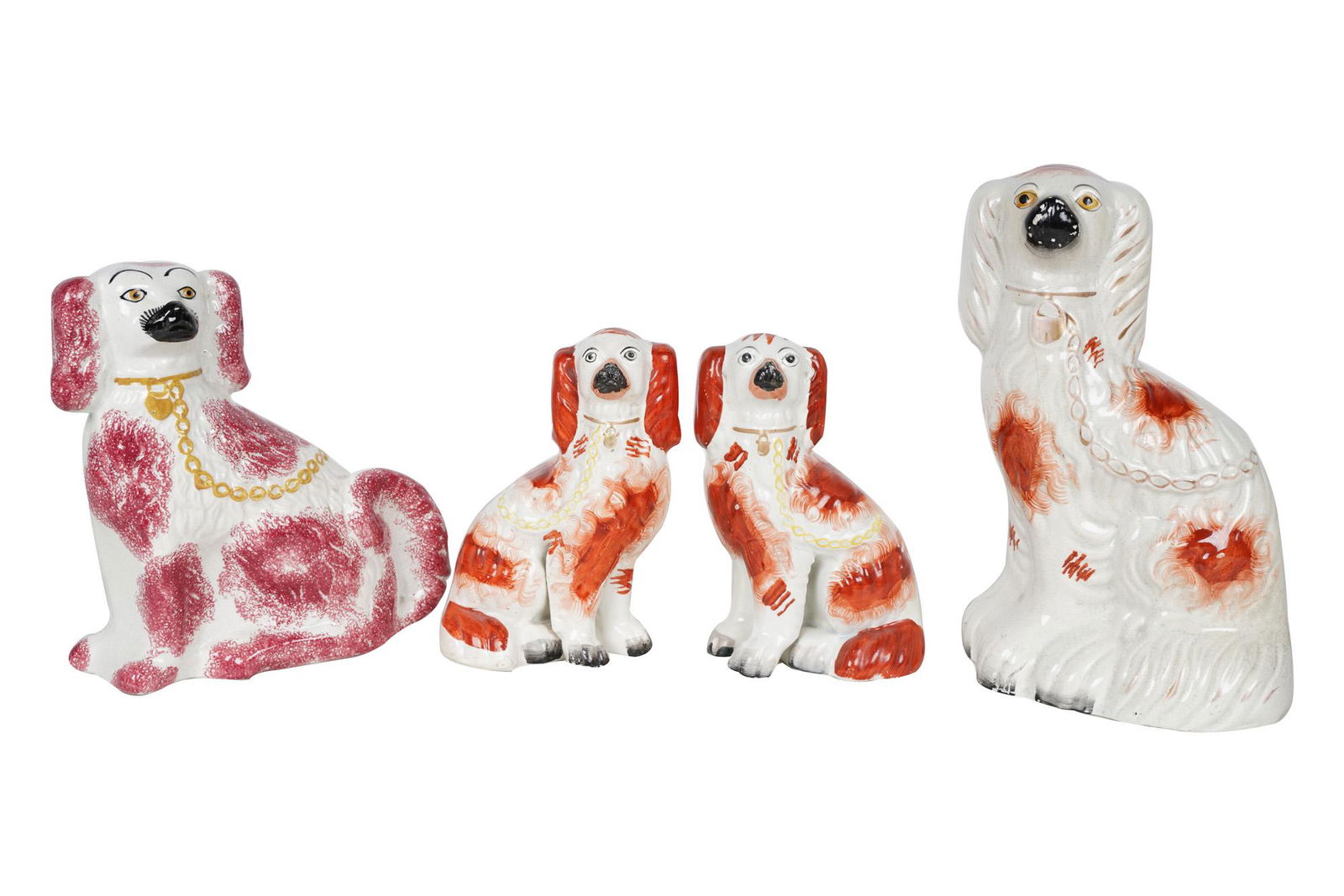 FOUR STAFFORDSHIRE DOG GROUPS (1 of 16)