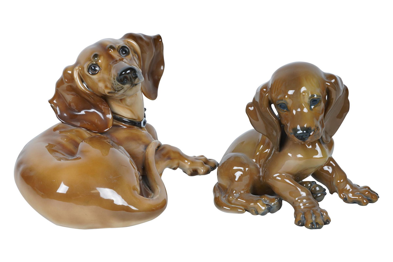 TWO ROSENTHAL PORCELAIN DACHSHUNDS (1 of 11)