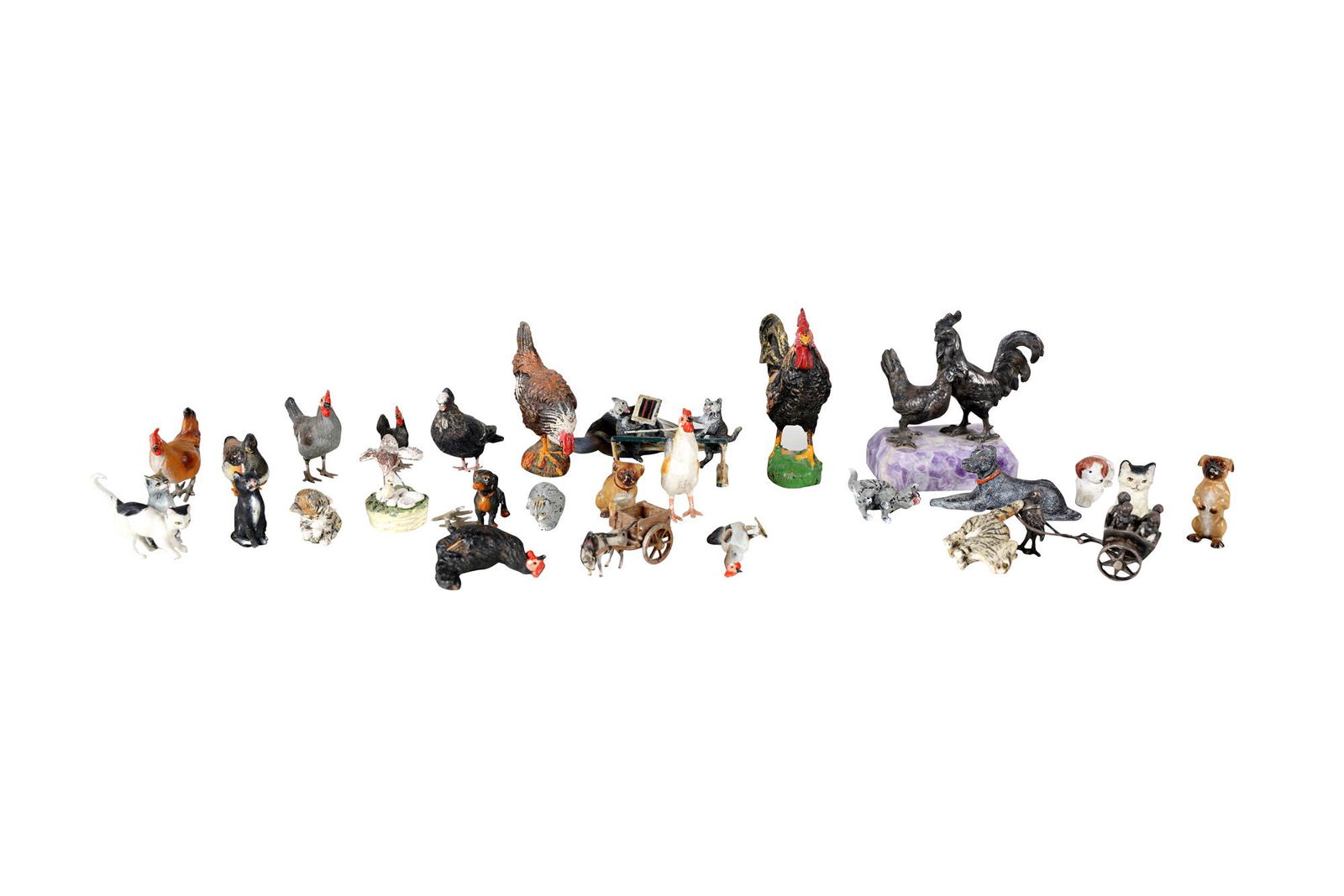 PATINATED METAL GROUP OF FARM ANIMALS (1 of 4)