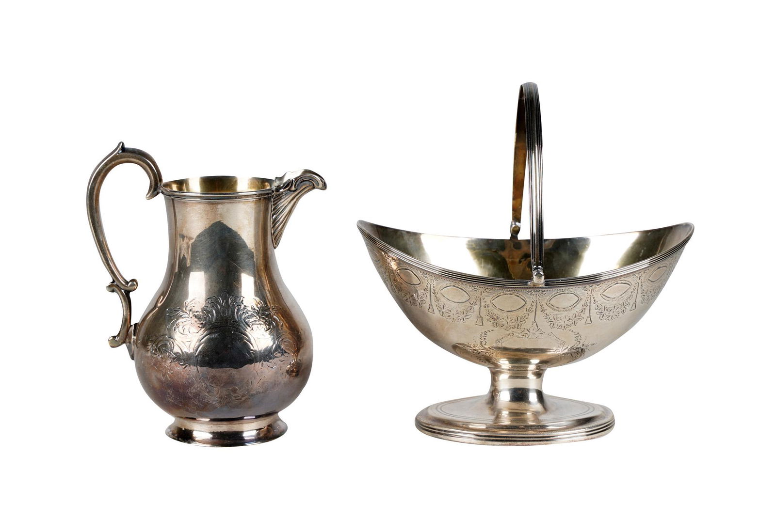 ENGLISH SILVER CREAMER & SUGAR (1 of 8)