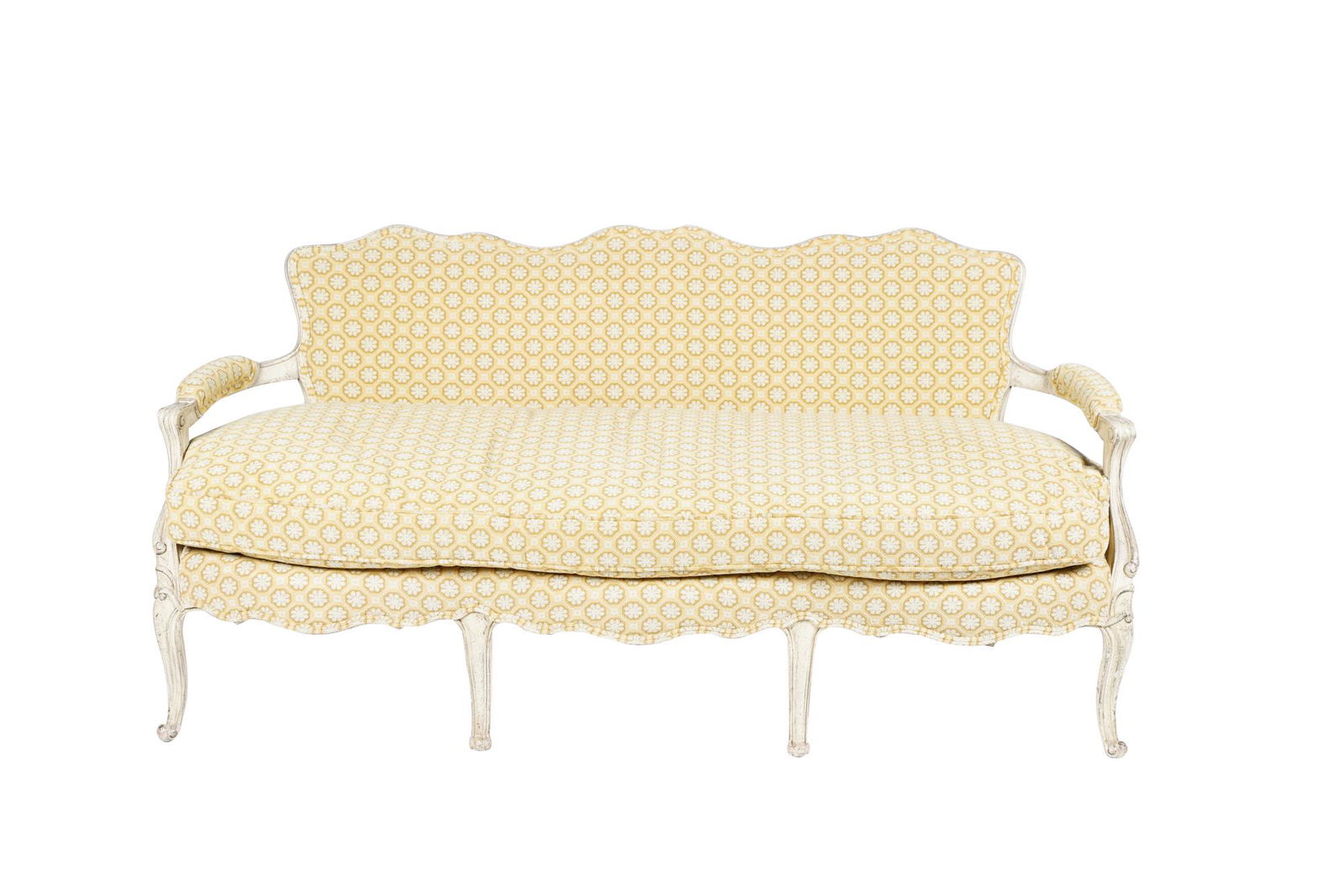 FRENCH PROVINCIAL STYLE PAINTED SETTEE (1 of 7)