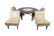 WILLIAM HAINES STYLE ROUND GAME TABLE WITH FOUR CHAIRS