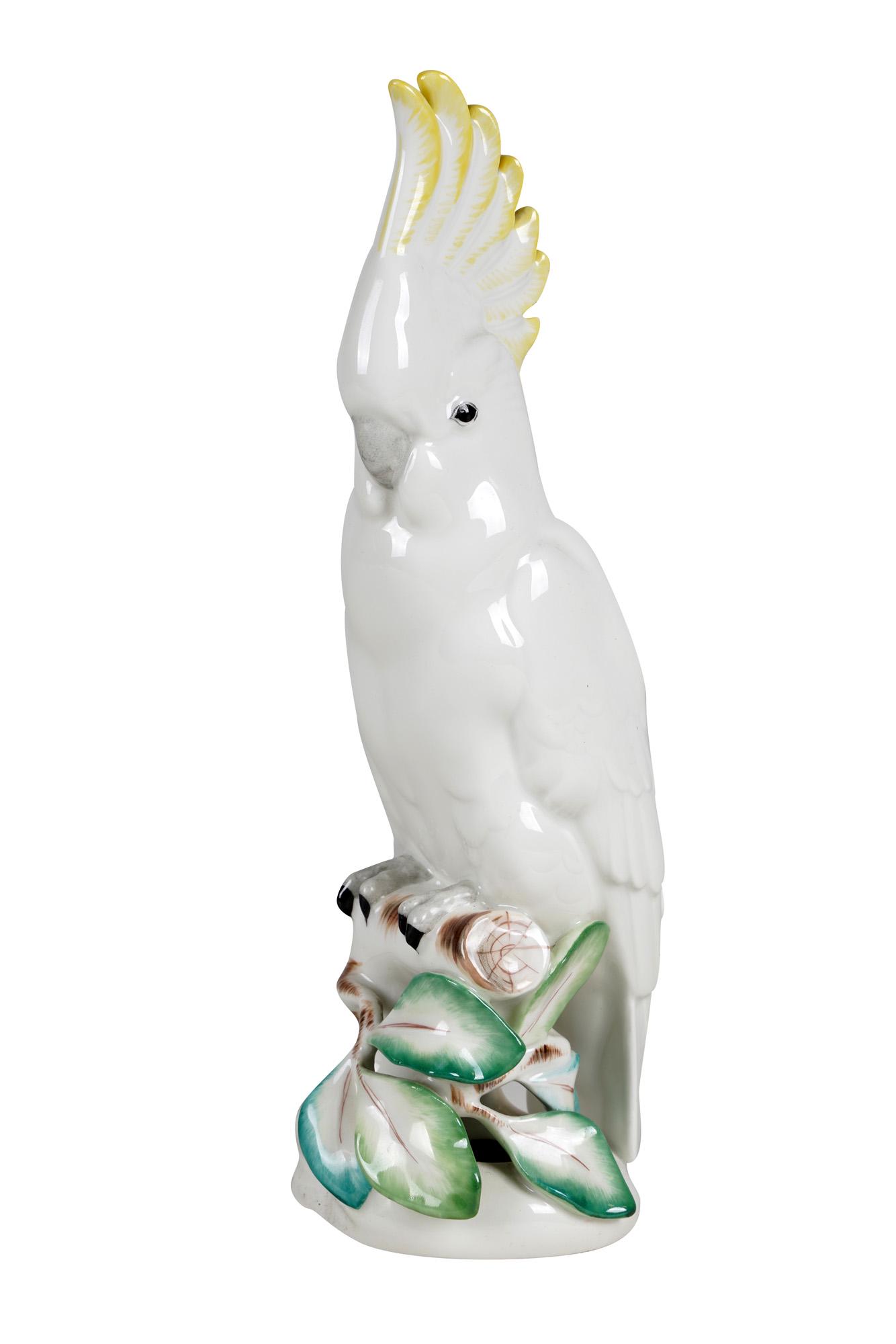 KPM PORCELAIN COCKATOO: Condition: good 10 inches high