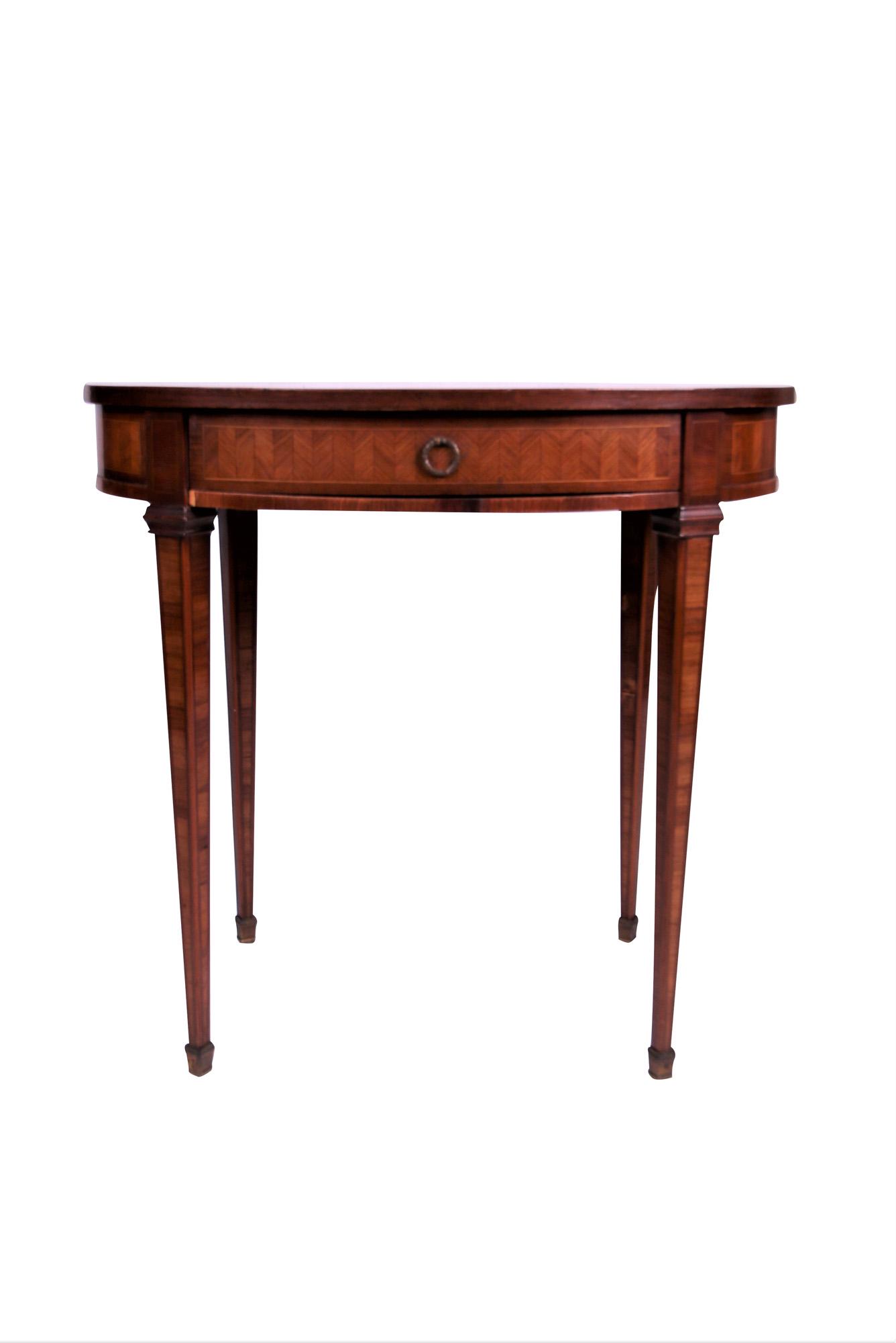 FRENCH WALNUT OVAL OCCASIONAL TABLE (1 of 6)