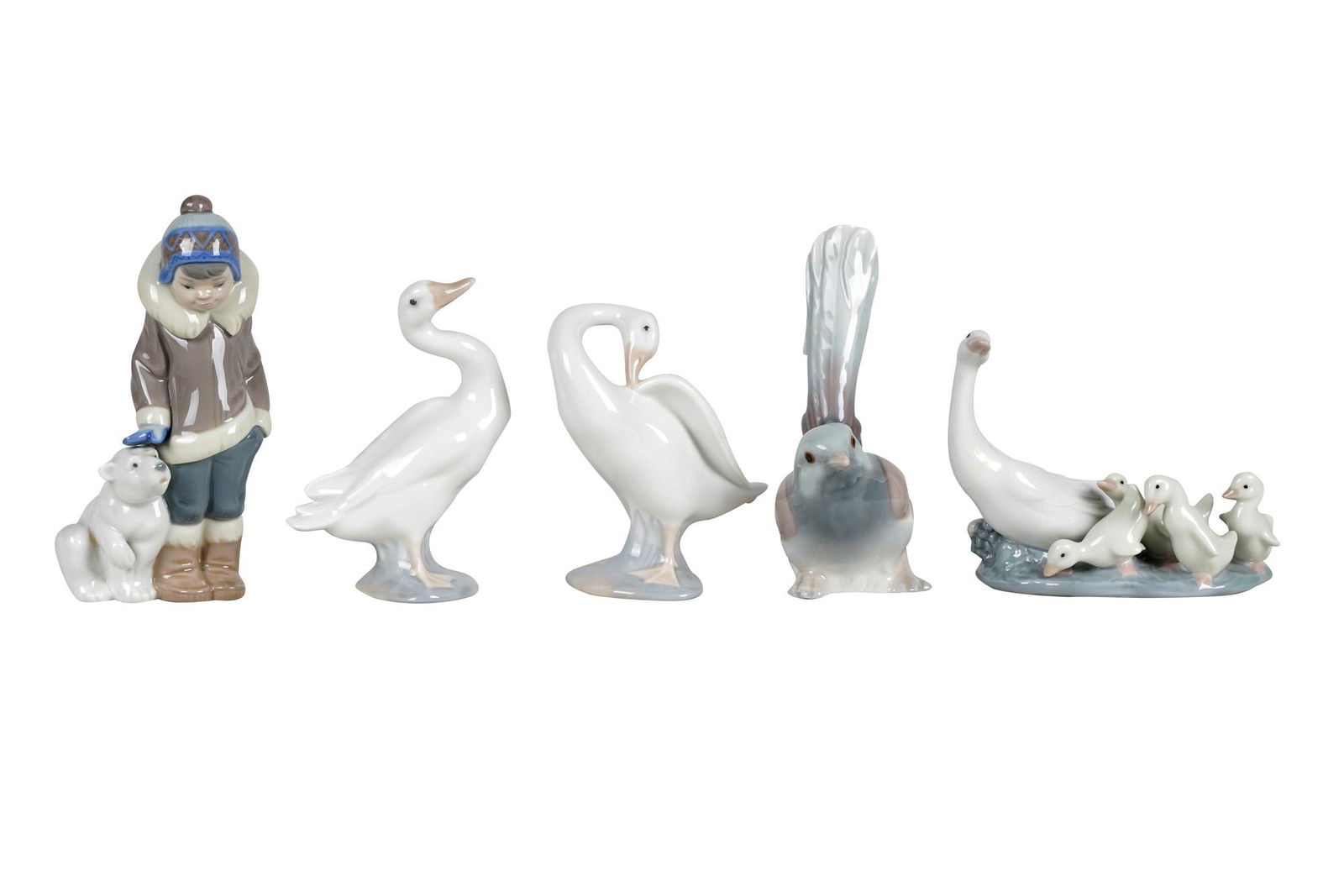 FIVE SMALL LLADRO FIGURINES (1 of 9)