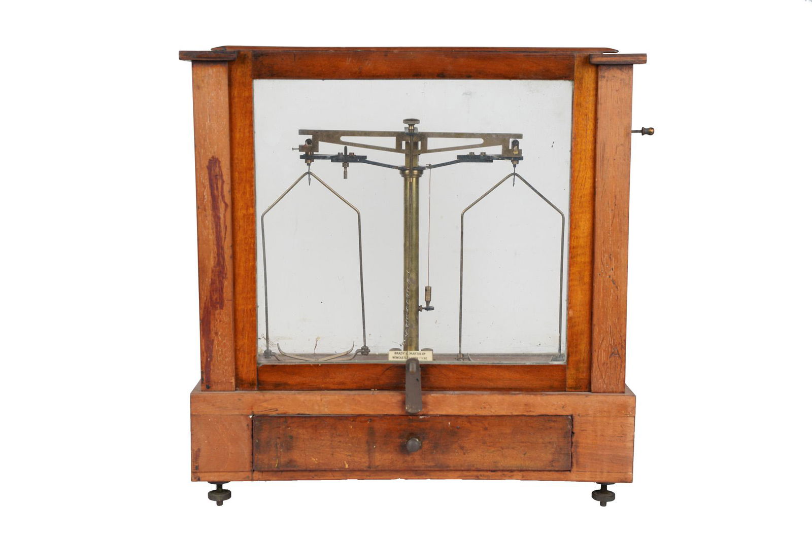 ENGLISH MAHOGANY & GLASS CASED JEWELRY SCALE (1 of 9)