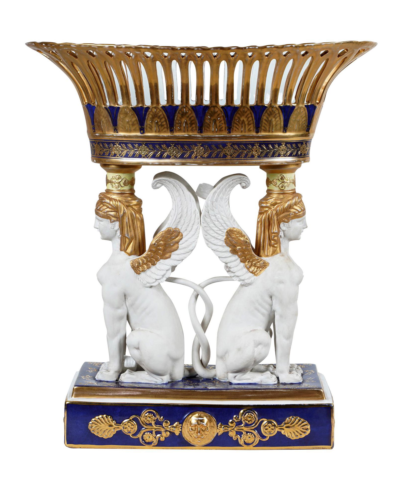 SEVRES STYLE PORCELAIN & BISQUE OVAL PLANTER (1 of 13)