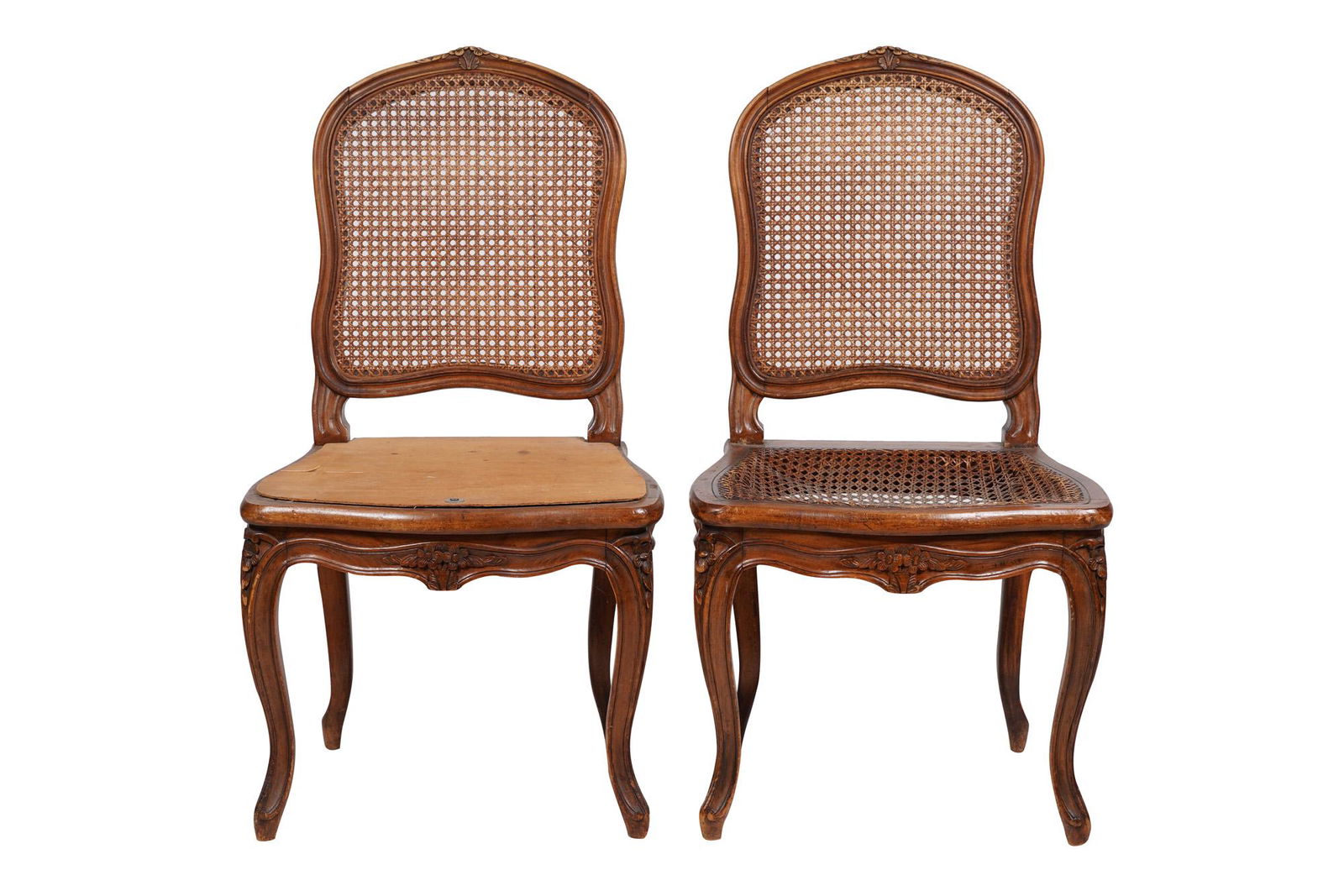 FOUR PROVINCIAL WALNUT SIDE CHAIR FRAMES (1 of 8)