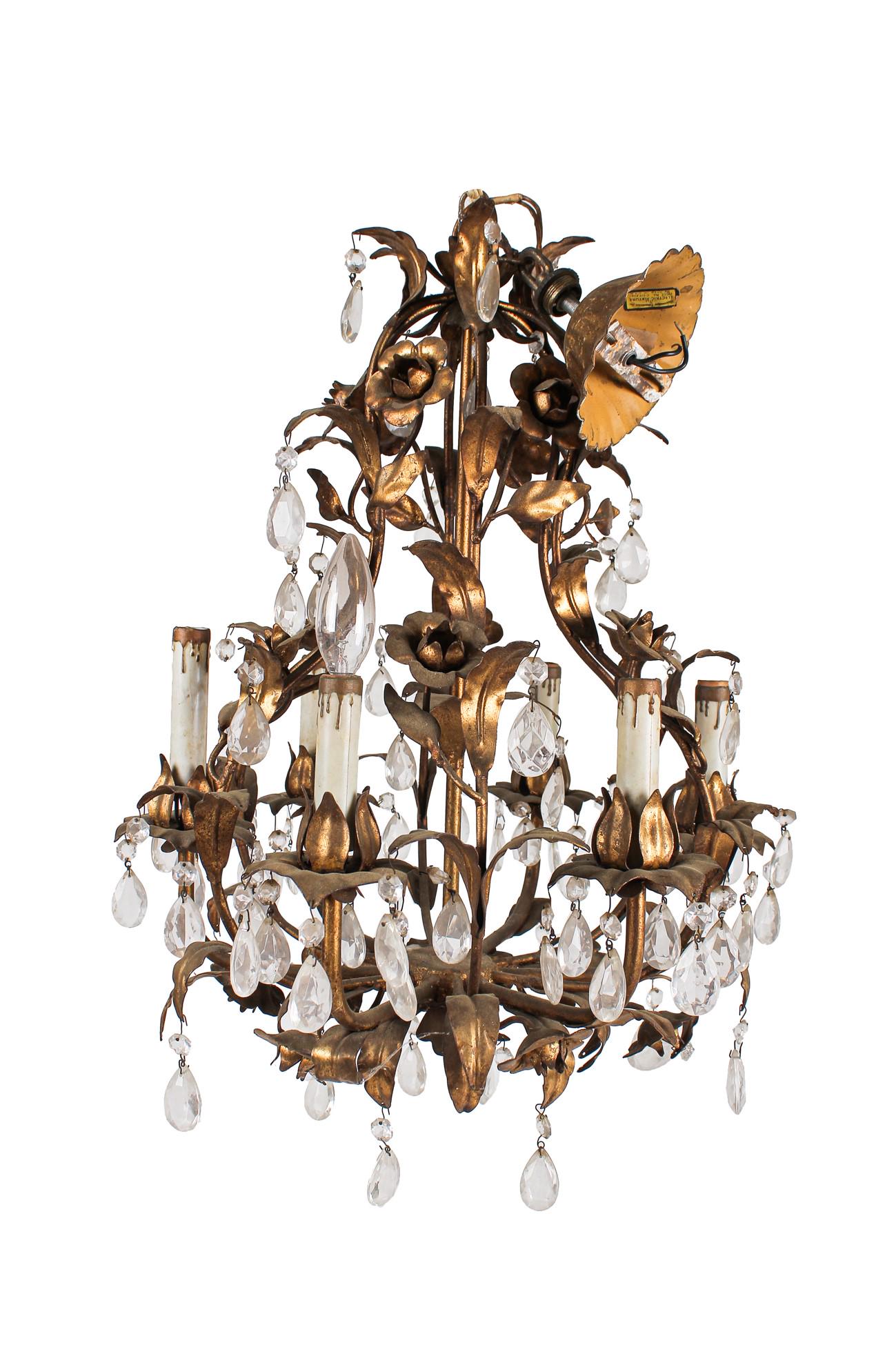 FRENCH GILT TOLE SIX-LIGHT FIXTURE (1 of 4)