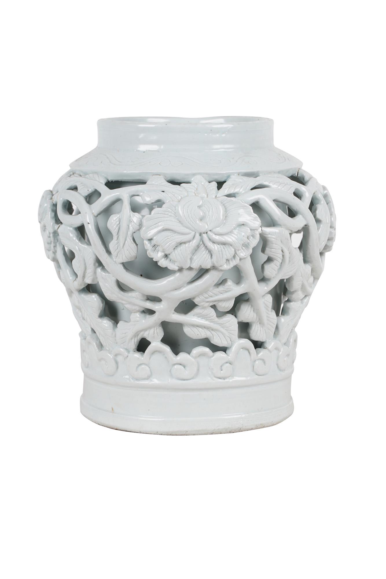 KOREAN WHITE GLAZED RETICULATED DOUBLE WALL PORCELAIN (1 of 14)