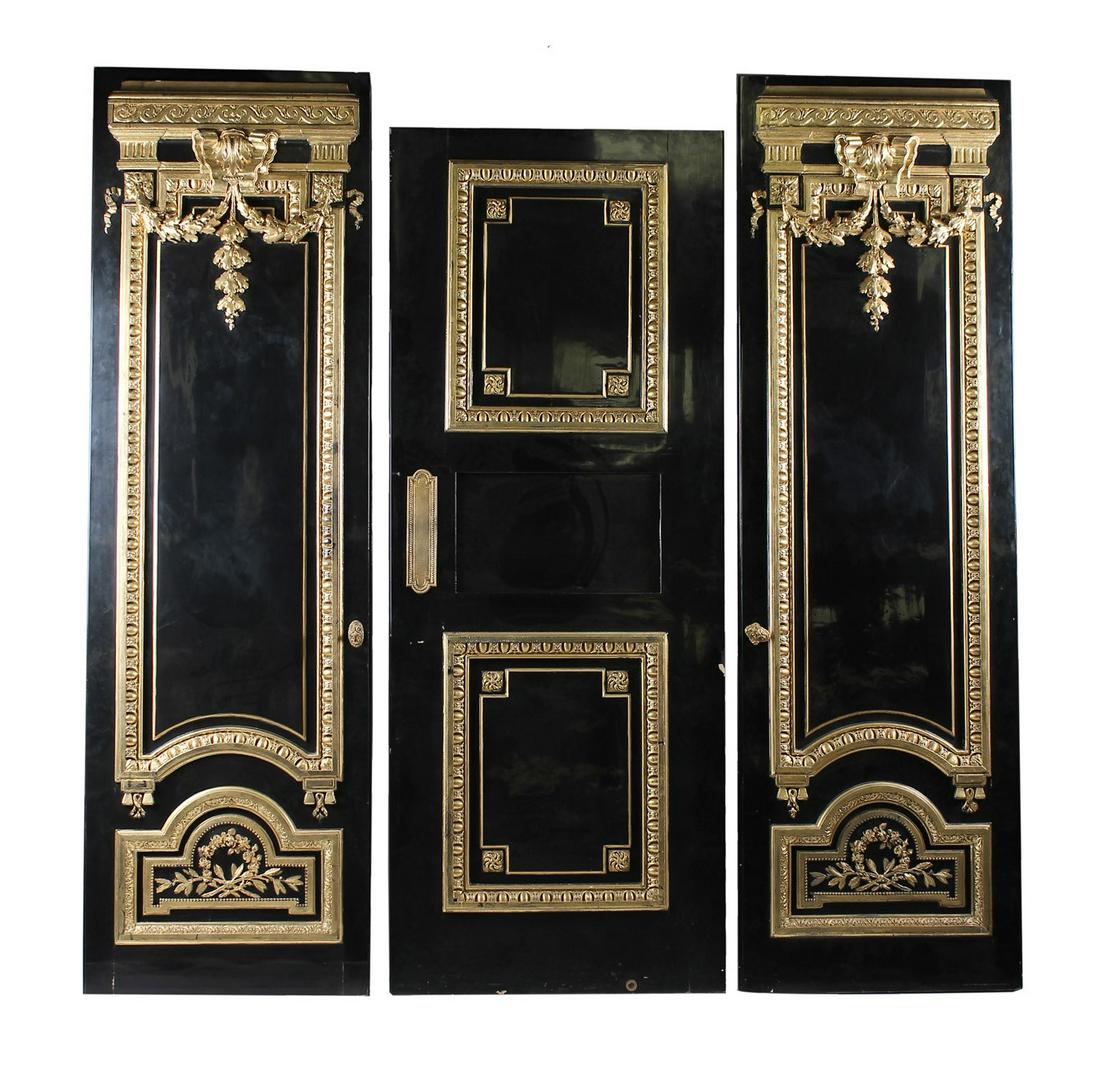 THREE EBONY & GILT DOORS (1 of 12)