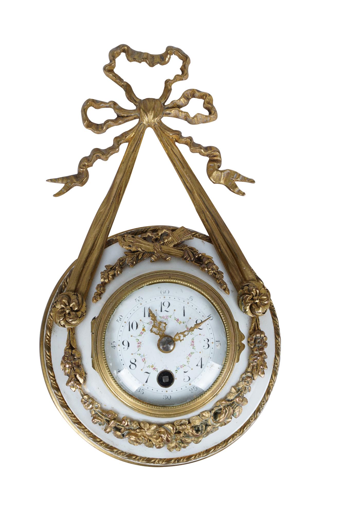 FRENCH GILT BRONZE & MARBLE CLOCK (1 of 10)