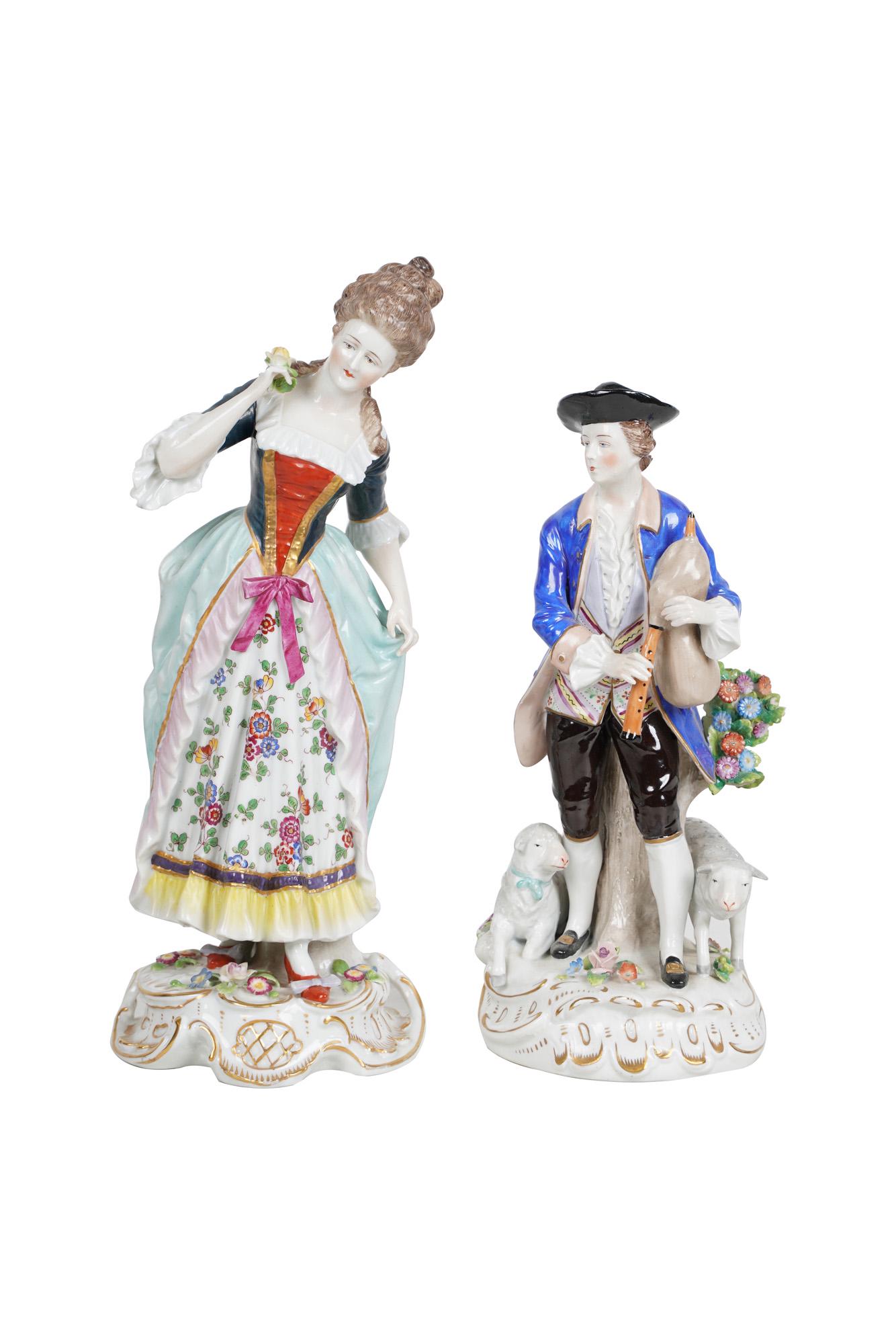 TWO CONTINENTAL PORCELAIN FIGURINES (1 of 14)