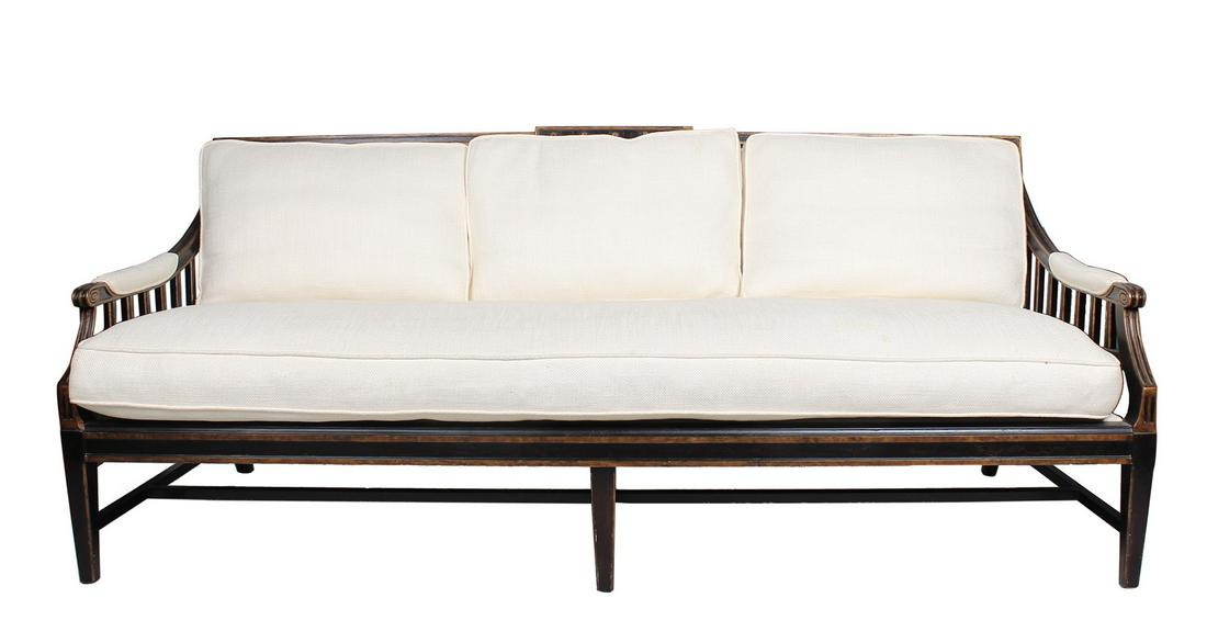 NEOCLASSIC STYLE PAINTED & PARCEL GILT SETTEE (1 of 5)