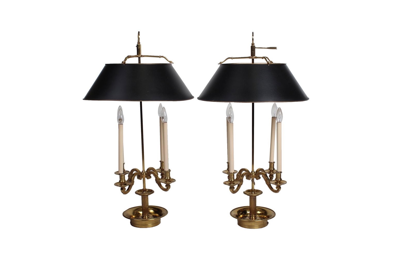 PAIR OF BRASS BOUILLOTTE TABLE LAMPS (1 of 6)