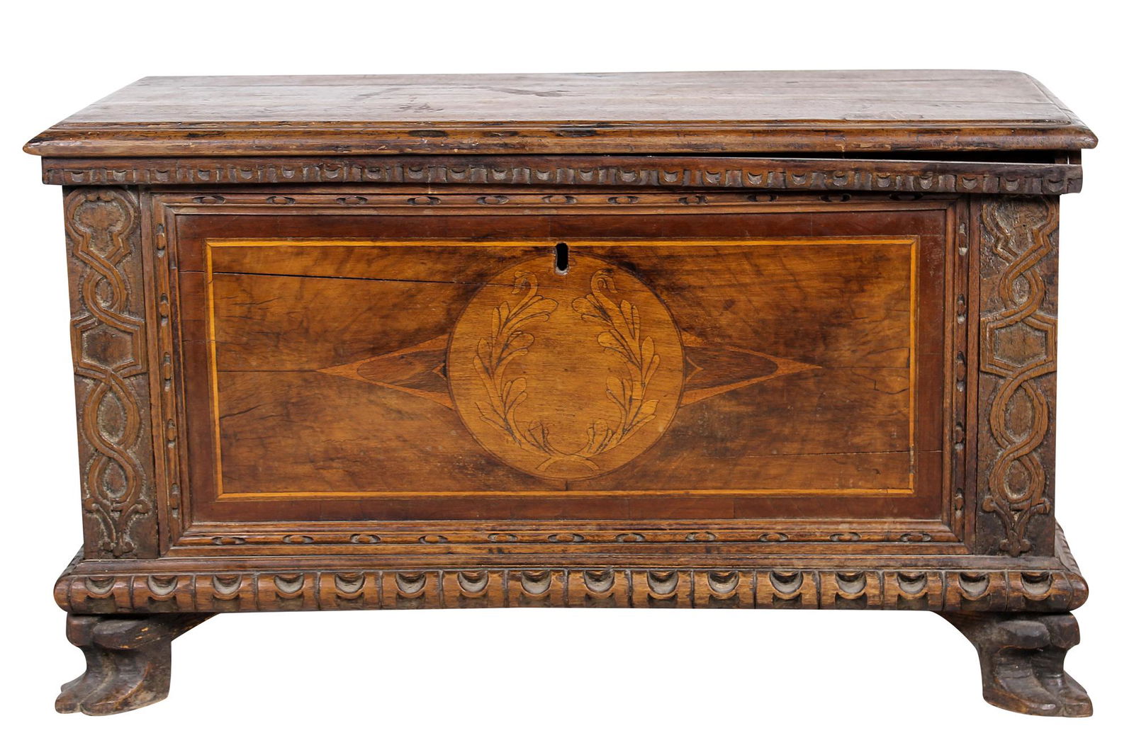 CONTINENTAL CARVED WALNUT BLANKET CHEST (1 of 7)