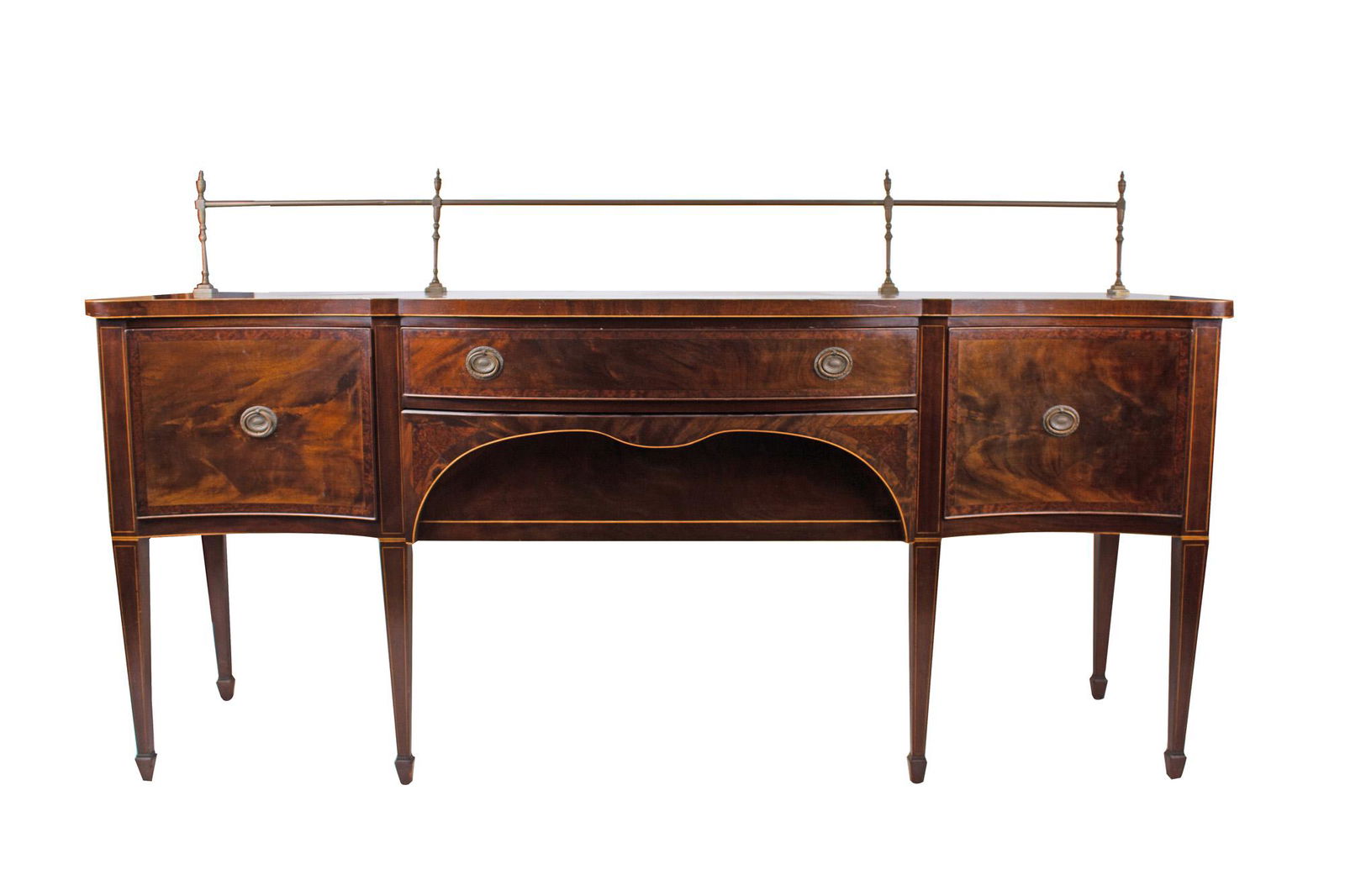 JOHAN TAPP: GEORGIAN STYLE MAHOGANY & WALNUT SIDEBOARD (1 of 6)