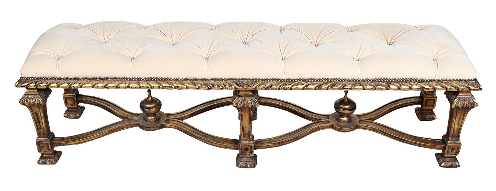 LOUIS XIV STYLE PAINTED BENCH (1 of 8)